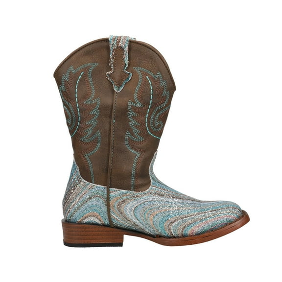 Roper Girls Glitter Swirl Ii Square Toe   Mid Calf Boots
