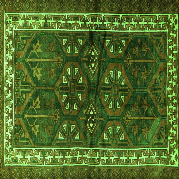 Ahgly Company Indoor Square Persian Green Traditional Area Rugs, 6' Square