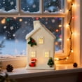 thumbnail image 5 of Christmas Ceramic Hollow Small House Ornament - LED Light-Up Holiday Decoration, Ceramic House with LED Lights for Home Decor, Festive Small Gift for Friends, Christmas House Ornament, 5.2*3.58in, C, 5 of 7