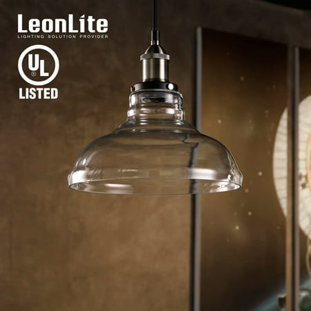 LEONLITE Industrial Glass Pendant Light, Ceiling Light, Pendant Lighting for