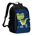 thumbnail image 1 of Easygdp Dino Playing Roller Skate Mochila para Laptop de Viaje con Puerto USB, Mochila para Laptop con Puerto de Carga USB para Mujeres y Hombres, 1 of 7