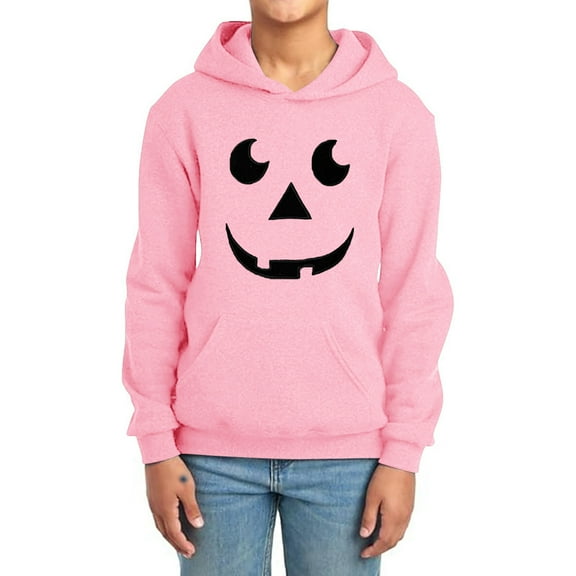 MAIHAN Boys Halloween Print Hoodie - Kids Graphic Pullover Sweatshirt, Halloween Themed Clothing Soft Comfortable Casual Outfit with Adjustable Hood for Ages 1-14 Years(Pink,1-2 Years)