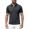 thumbnail image 2 of KLHDSF Men's Polo Shirts Short Sleeve Casual Summer Cotton Shirts for Men Performance Collared Golf Shirts with Pocket Dark Gray M, 2 of 4