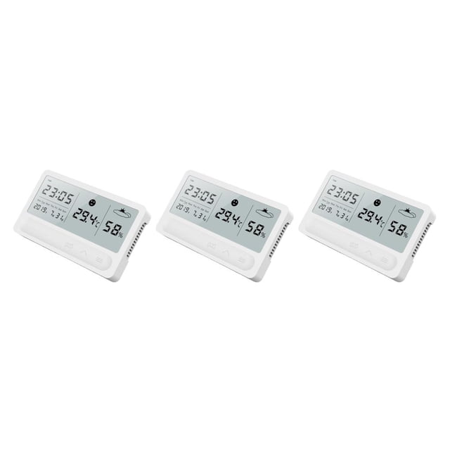 Moyic Multifuncional Digital LCD pantalla grande USB recargable táctil reloj meteorológico temperatura humedad interior termómetro Type1 NO1