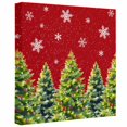 thumbnail image 2 of Ships Next Day Canvas Wall Art 16"x16", Christmas Tree Wood Framed Canvas Print Painting, Red Green Winter Snowflake Ready to Hang Picture Wall Decor for Home Bedroom Kitchen Office, 2 of 9