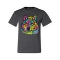 thumbnail image 3 of Colorful Majestic Neon Atric Wolf | Dean Russo Art Animal Lover Men's T-Shirt, Heather Black, 5XL, 3 of 5