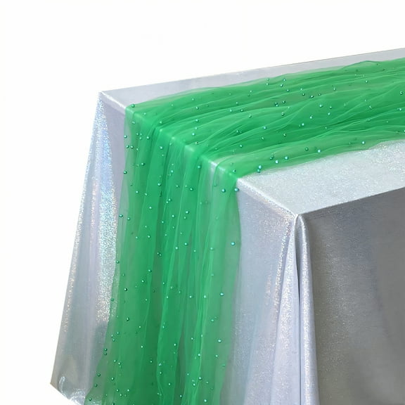 AUQ Summer Table Runner,Tear Resilient Farmhouse Table Runner,Single-Pass Clean Kitchen Table Decor,Green