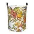 thumbnail image 1 of Balery Ducks and Flowers Cesta de ropa redonda con asas, impermeable, independiente, para ropa, juguetes, dormitorio y familia-Small, 1 of 6