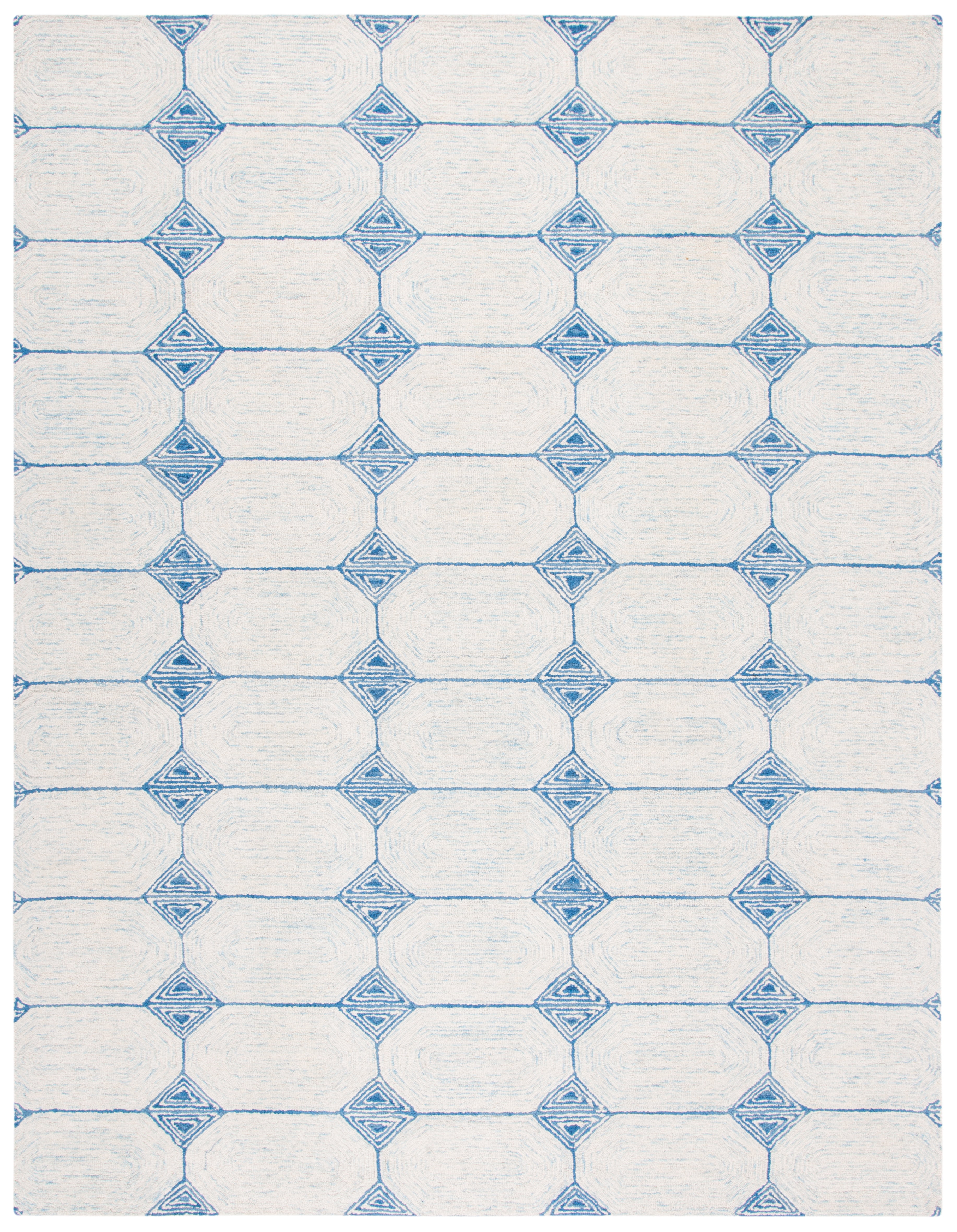SAFAVIEH Abstract Clematis Geometric Area Rug, Ivory/Blue, 9' x 12'