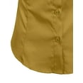thumbnail image 5 of J. METHOD Women's Button Down Shirt 3/4 Sleeve Roll Up Stretch Collar Office Work Formal Casual Basic Blouse Top NEWT01 Khaki XL, 5 of 6