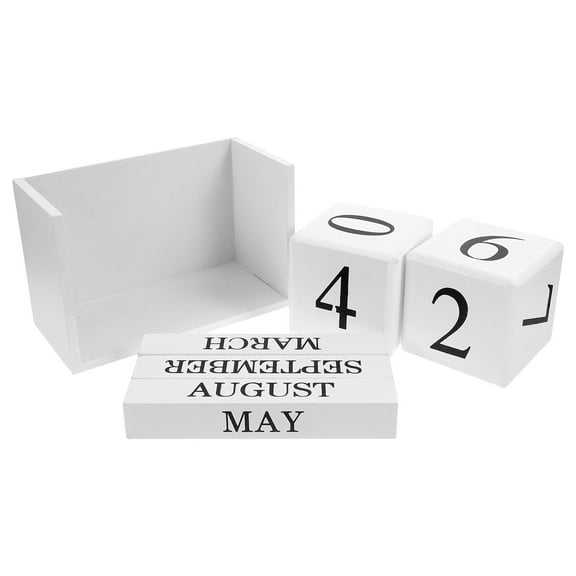 KONTONTY Flip Calendar For Desk Wooden Perpetual Date 1Pcs 6.1*3.9*2.9in