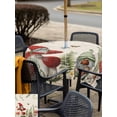 thumbnail image 5 of Outdoor Tablecloth with Umbrella Hole for Patio/Picnic/Party/Camping, Gnomes Mushroom Waterproof Table Cloth Square Cover Washable, Farmhouse Vintage Leaves Plants Butterfly (60"x 60"), 5 of 8