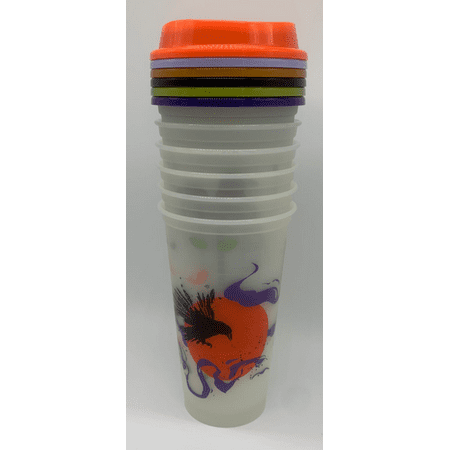 

Starbucks Halloween 2022 Glow in the Dark Lids Reusable Cups Set of 6 New w Box