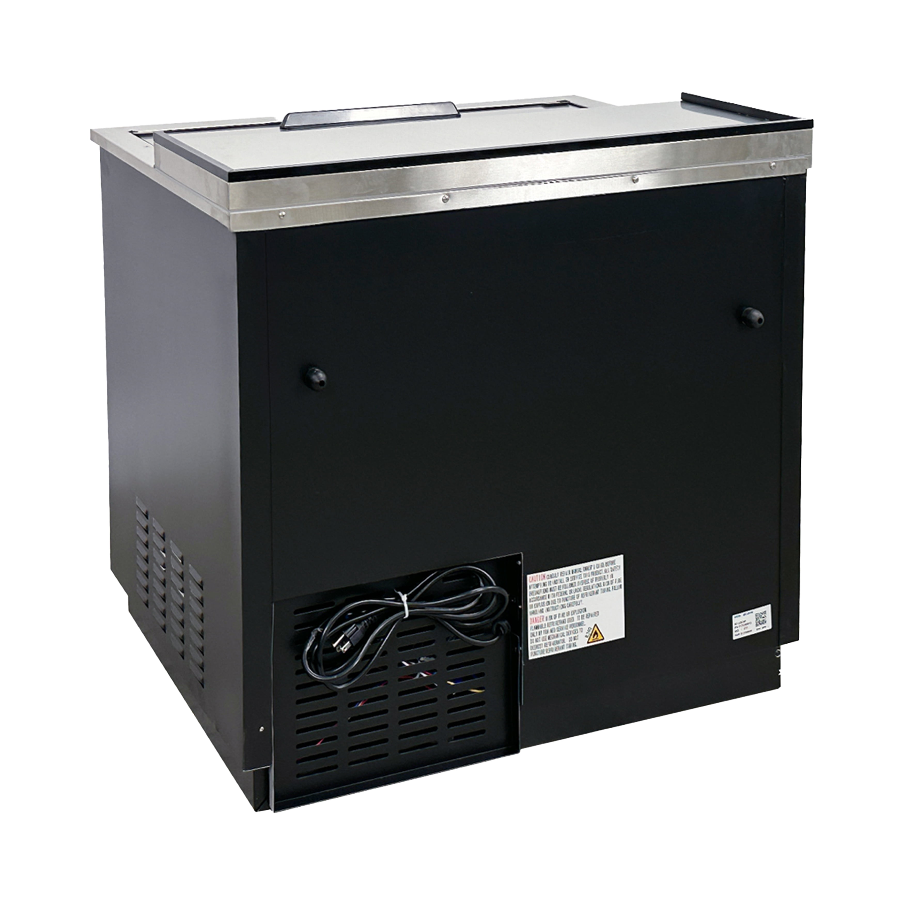 36 in. Horizontal Bottle Cooler Deep Well, Commerical Beer Bottle Refrigerator Stainless Steel Top Lid
