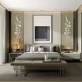 thumbnail image 3 of Adhesivo de Pared JAMW Flores de Espejo 3D para Dormitorio y Sala de Estar Plata, 3 of 5