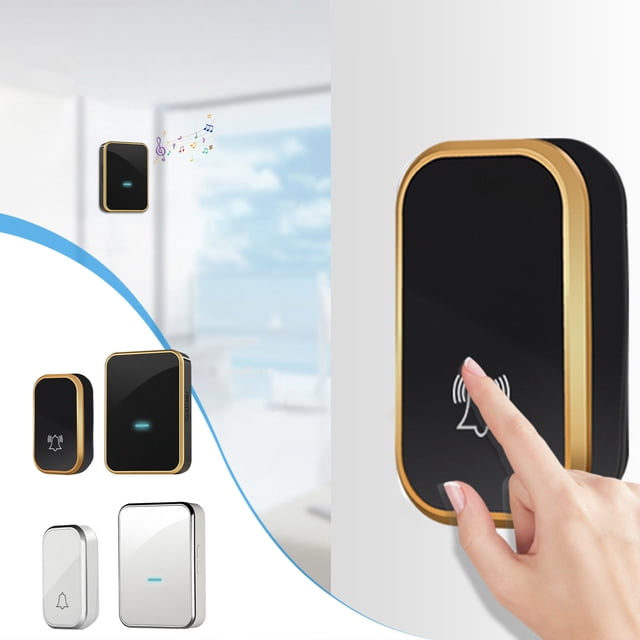 ¡Rebajas de Liquidación!, Timbre inalámbrico, puerta con 45 melodías y flash LED, fácil instalación, alcance de 656 pies, 1 botón pulsador y 1 receptor Akmoler