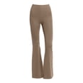 thumbnail image 4 of Women's High Waisted Flared Leggings with Side Pockets, Tummy Control Bootcut Yoga Pants for Women, Butt Lifting Pilates Workout Pants, Casual Flare Leggings Khaki XXL, 4 of 4