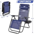 thumbnail image 7 of Dkelincs Zero Gravity Chair Folding Patio Lounge Chair Adjustable Outdoor Camping Beach Chair with Pillow and Cup Holder for Lawn Pool, Blue, 7 of 7