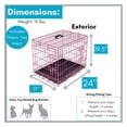 thumbnail image 2 of 24 Inches Double Door Crate, Wire Dog Crate with Plastic Pan, Medium Dogs Cage for Bedroom, Apartment, Pet shop, Home, RV, Living Room, Pink, 2 of 5