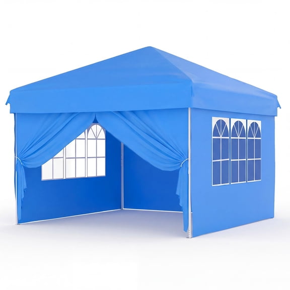 10x10 Pop Up Canopy with 4 Sidewalls,Outdoor Instant Canopy Tent for Commercial Events, Camping, Backyard Parties