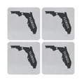 thumbnail image 1 of Supreme Stainless Steel 4-Piece Square Coasters with Non-Slip EVA Backing (Florida), 1 of 4