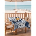thumbnail image 2 of Outdoor Tablecloth with Umbrella Hole for Patio/Picnic/Party/Camping, Navy Blue Checkered Waterproof Table Cloth Rectangle Table Cover Washable, Vintage Floral Plaid Aesthetics (54"x 80"), 2 of 9
