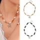 thumbnail image 2 of Ocean Themed Alloy Necklace With Crushed Stone Accent Skin Friendly Summer Jewelry Adjustable Length For Women, 2 of 5