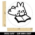 thumbnail image 2 of Cute Kawaii Bunny Rabbit Reading Studying for School Self-Inking Rubber Stamp Ink Stamper - Pink Ink - Mini 1/2 Inch, 2 of 7