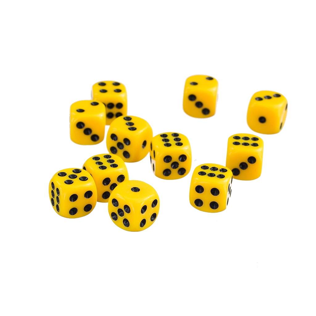 Lot 50x 12mm Opaque Six Sided Spot Dice Spiele D6 für D & D RPG Gaming Black 