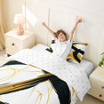 thumbnail image 3 of Homewish Gold Black Circle Twin Duvet Cover,Aesthetic Geometric Twin Bedding,Reversible,2 Pieces,1 Duvet Cover and 1 Pillowcase, 3 of 6