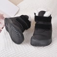 thumbnail image 4 of Otqutp Kids Toddler Cotton Fleece Ankle Boots Adjustable Winter Cozy Soft Booties Non Slip Warm Indoor Outdoor Walking Shoes, 4 of 5