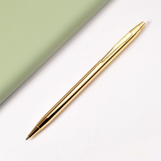 Bolígrafo fino de tinta negra de 1,0 Mm, bolígrafos pequeños de Metal de escritura suave de punta media para hombres y mujeres, uniforme de policía, oficina y negocios, 1 ud.