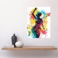 thumbnail image 2 of Holi Festival of Colour Woman Dancing to Music Modern Paint Splatter Artwork Large Wall Art Poster Print Thick Paper 18X24 Inch, 2 of 5