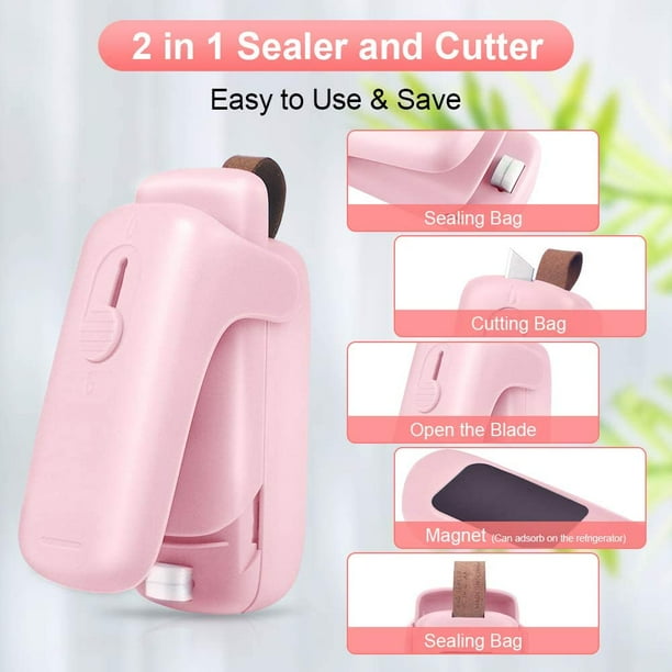 Bag Sealer Mini, Handheld Bag Heat Vacuum Sealer, 2 In 1 Heat Sealer