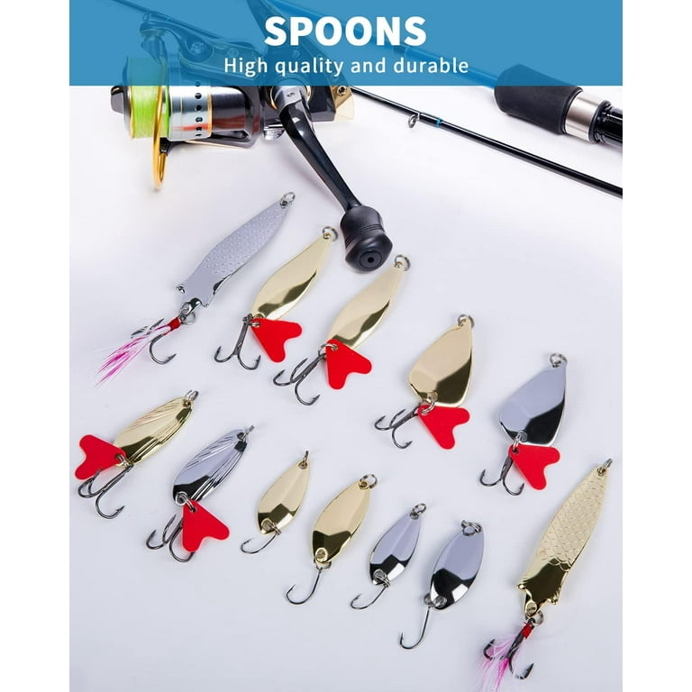 GOANDO Fishing Lures 380Pcs Gear for Bass Trout Salmon Kit Tackle Box with Plugs Jigs Crankbaits Spoon Poppers Soft Plastics Worms and More GOANDO Fishing Lures 380Pcs Gear for Bass Trout Salmon Kit Tackle Box with Plugs Jigs Crankbaits Spoon Poppers Soft Plastics Worms and More