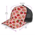 thumbnail image 3 of Picia Strawberries Pattern Trucker Hat,Baseball Cap,Sun Protection Cap,Stylish Headwear,Leisure Cap,Outdoor Sports Cap, 3 of 7