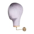 thumbnail image 4 of Dualoai Wall Mounted Female Velvet Mannequin Head Hat Display Stand for Salons Homes Grey, 4 of 9