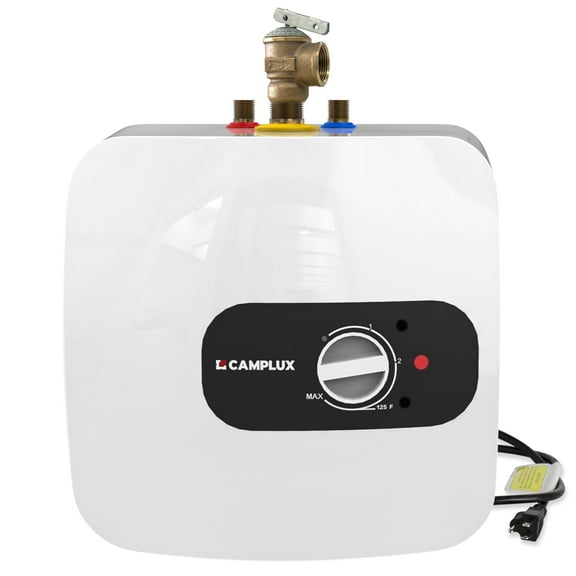 CAMPLUX Electric Mini-Tank Water Heater 8 Gallon On-demand Endless Water Heater, 120-Volt Corded 1440W, Under Sink, Wall or Floor Mounted, UL Listed