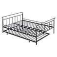 thumbnail image 6 of DreamBuck Full Size Metal Daybed with Curved Handle Design and Twin Size Trundle, Black, 6 of 8