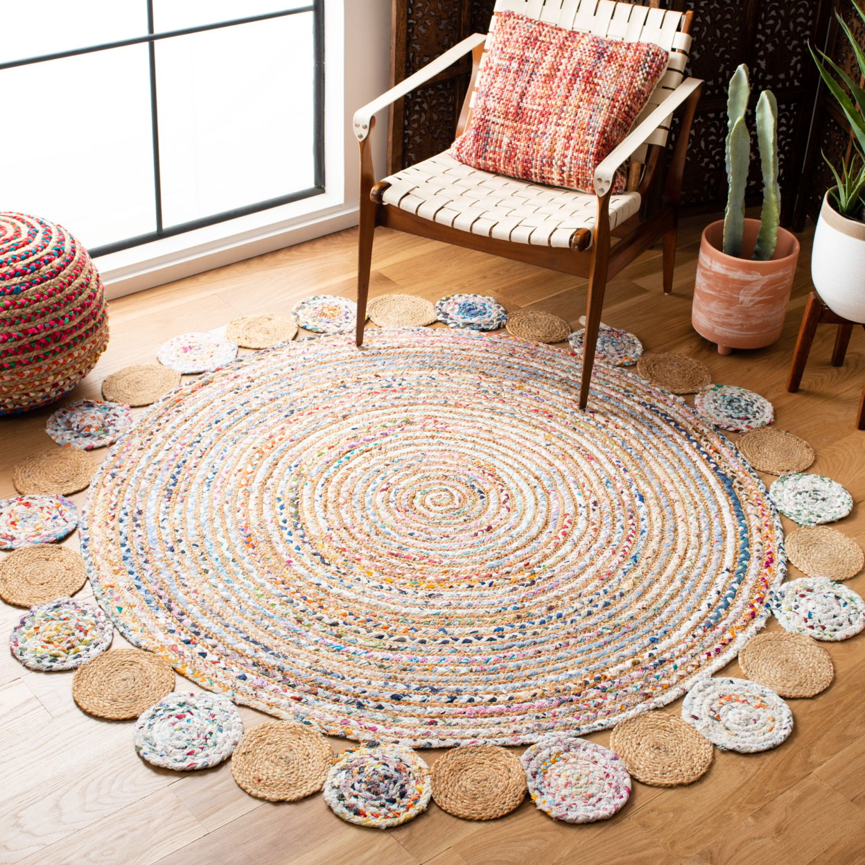 thumbnail image 6 of SAFAVIEH Cape Cod Kyle Braided Area Rug, 5' x 8', Beige/Multi, 6 of 8