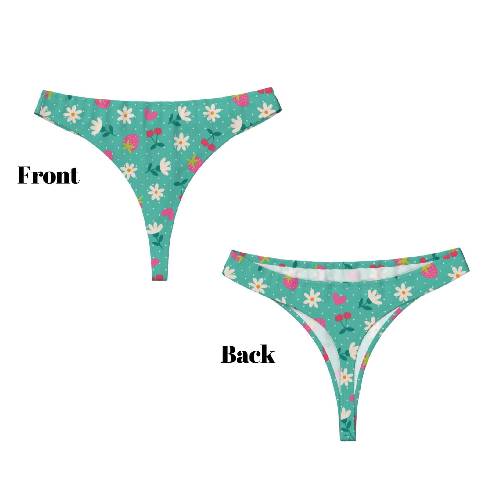 Kdxio Cherry Strawberry Floral Pattern Seamless Thongs for Kdxio Cherry Strawberry Floral Pattern Seamless Thongs for