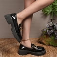 thumbnail image 5 of Wensltd Fashion Loafers for Women Black Solid Color Round Toe Chunky Heel Thick Sole Party Shoe, 5 of 9