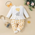 thumbnail image 2 of EnJoCho Baby Girl 𝖱omper Jumpsuit Bodysuit Long Sleeve Cute Cartoon Elephant Heart Print Fall Clothes Outfit Baby Toddler 𝖱omper, 2 of 6
