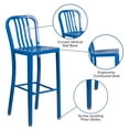 thumbnail image 5 of Flash Furniture Gael Commercial Grade 30" High Blue Metal Indoor-Outdoor Barstool with Vertical Slat Back, 5 of 12