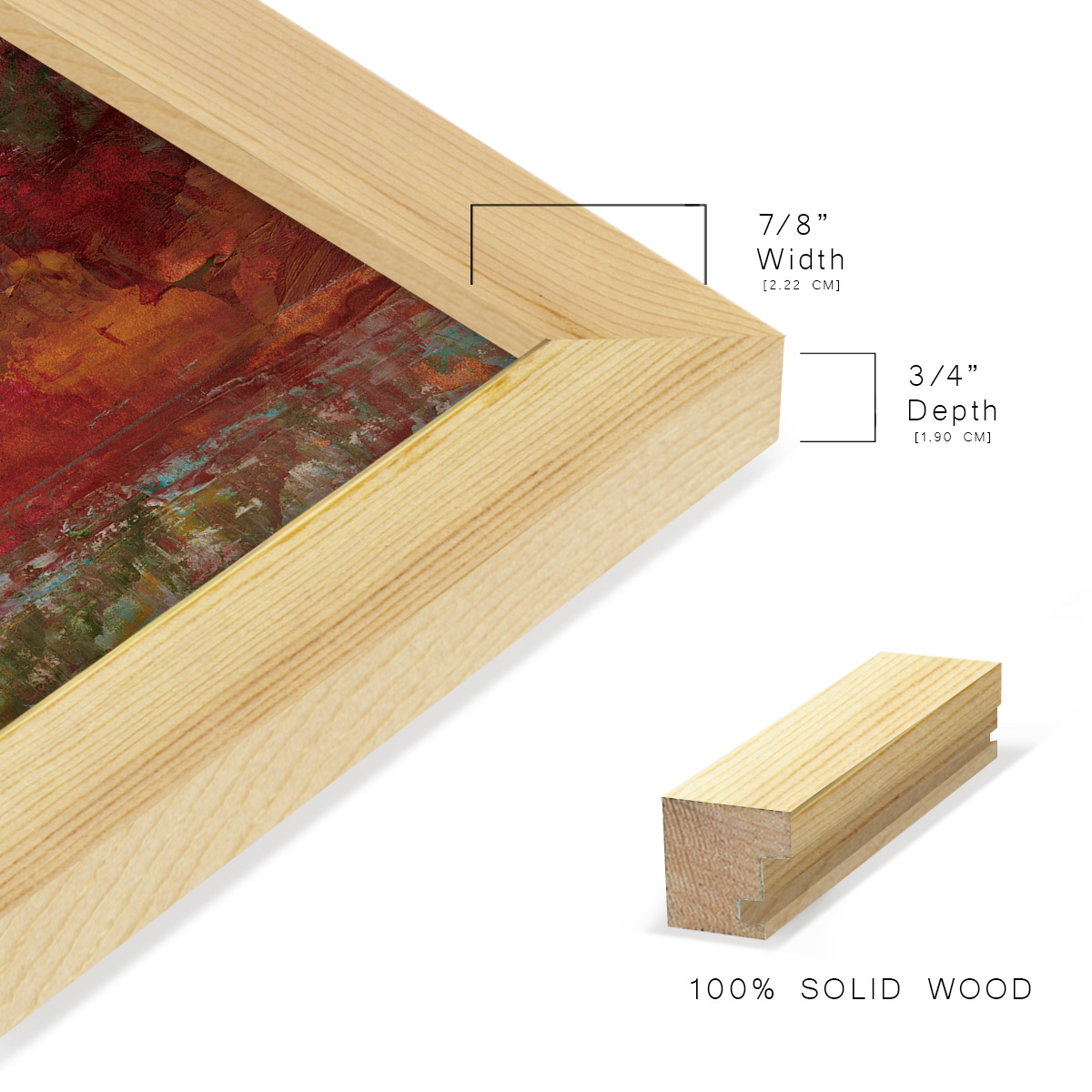 August Horizon II -Framed Print w/glass-Natural Wood