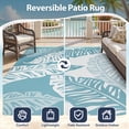 thumbnail image 3 of VUNATE Outdoor Rug Carpet 5'x8' Waterproof Reversible Patio Rug Portable Indoor Outdoor Rug Plastic Straw Rug for Beach RV Camping Garden Picnic Deck Backyard Tropical Porch Decor Blue and White, 3 of 7