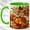 Green, variant on Sunflower Pumpkin Coffee Mug, Autumn Harvest Mug, Ceramic 11 oz