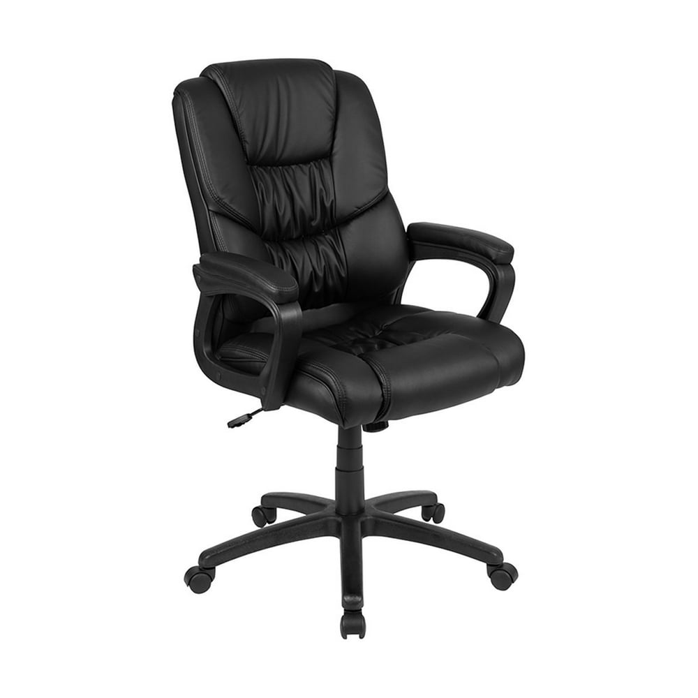 Offex Big Tall 400 lb. Rated Black Swivel Office Chair with Padded Arms