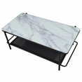 thumbnail image 4 of Furniture of America Joaquin Metal 1-Shelf Coffee Table in Black and White, 4 of 8