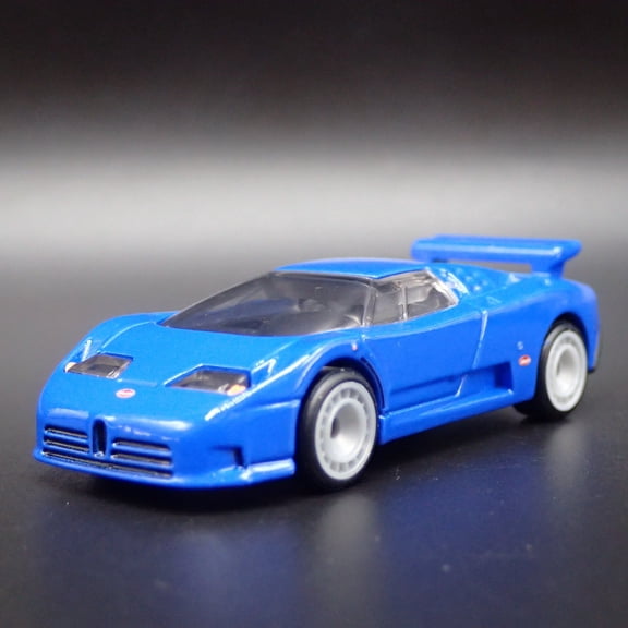 Open Box 1991-1995 BUGATTI EB110 SUPER CAR BLUE 1:64 SCALE DIORAMA DIECAST MODEL CAR